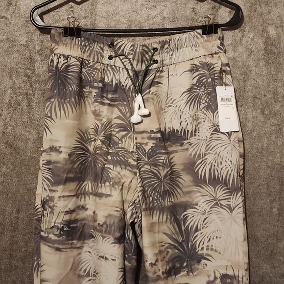 GUESS Lidia Printed Pants Caribe Breath Green Combo Small - Picture 3 of 5